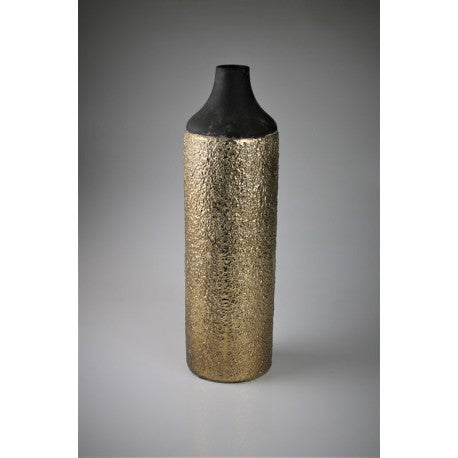 Vase schwarz gold Keramik 14x47cm Stoneware Deko