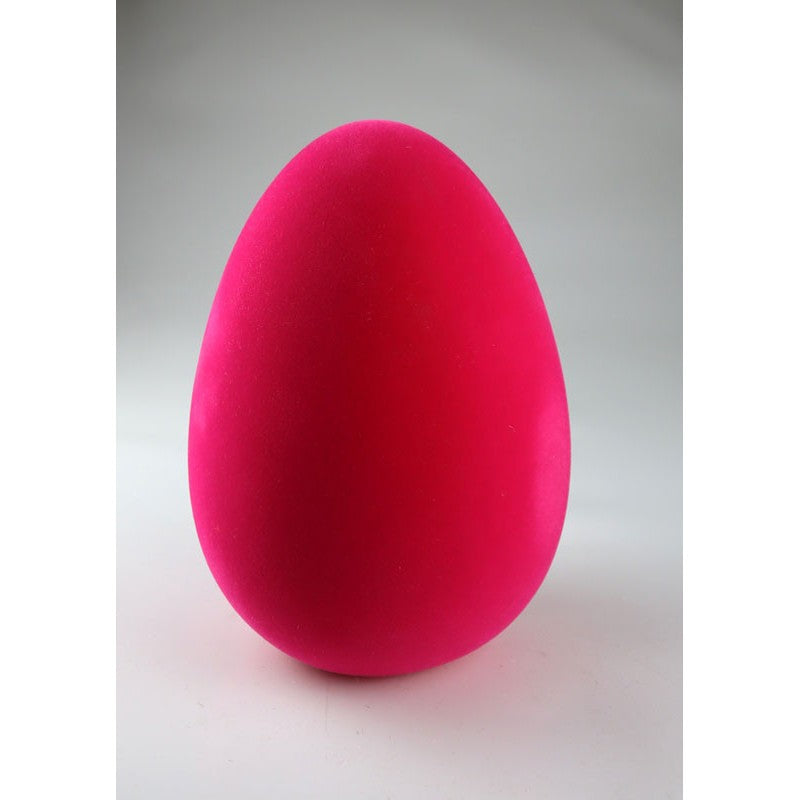Ei pink Flock Kunststoff 20cm Osterdeko