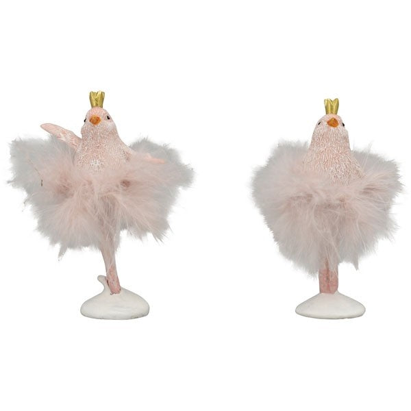 Vogel Sannie rosa Polyresin 9,5cm 2-fach sortiert Frühlingsdeko