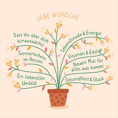 QuadrART Doppelkarte KURZ Luxor Liebe Wünsche 115x115mm Glückwunschkarte