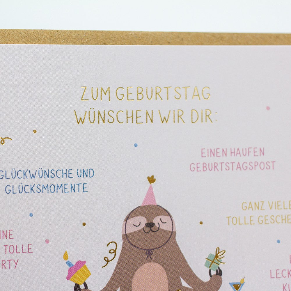 Doppelkarte Hotfoil Luxor Geburtstag 115x115mm QuadrART FSC Mix