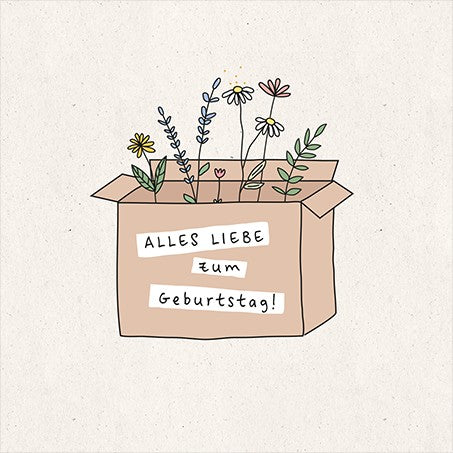 QuadrART Doppelkarte Alles Liebe zum Geburtstag 115x115mm Geburtstagskarte