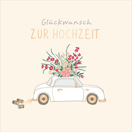 QuadrART Doppelkarte Glückwunsch zur Hochzeit 115x115mm Hochzeitskarte