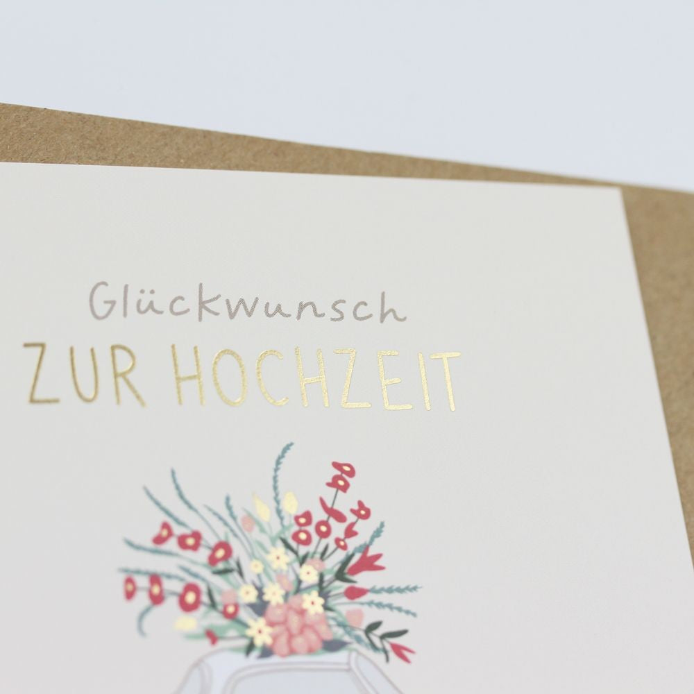 Doppelkarte Glückwunsch zur Hochzeit 115x115mm Hochzeit