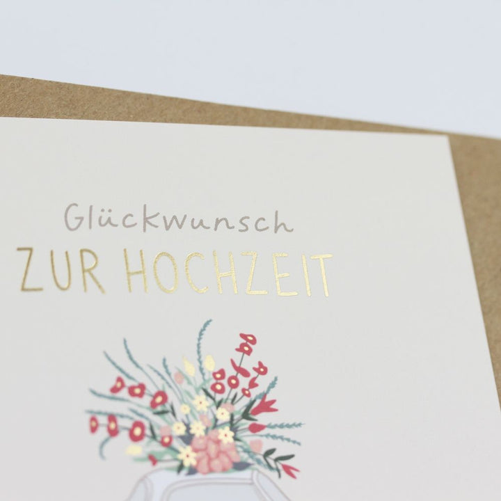 Doppelkarte Glückwunsch zur Hochzeit 115x115mm Hochzeit