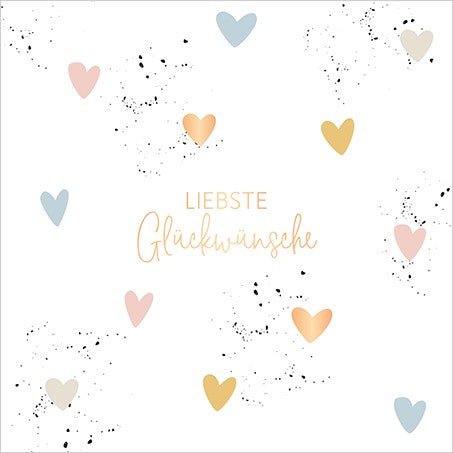 QuadrART Doppelkarte Liebste Glückwünsche 115x115mm Karte