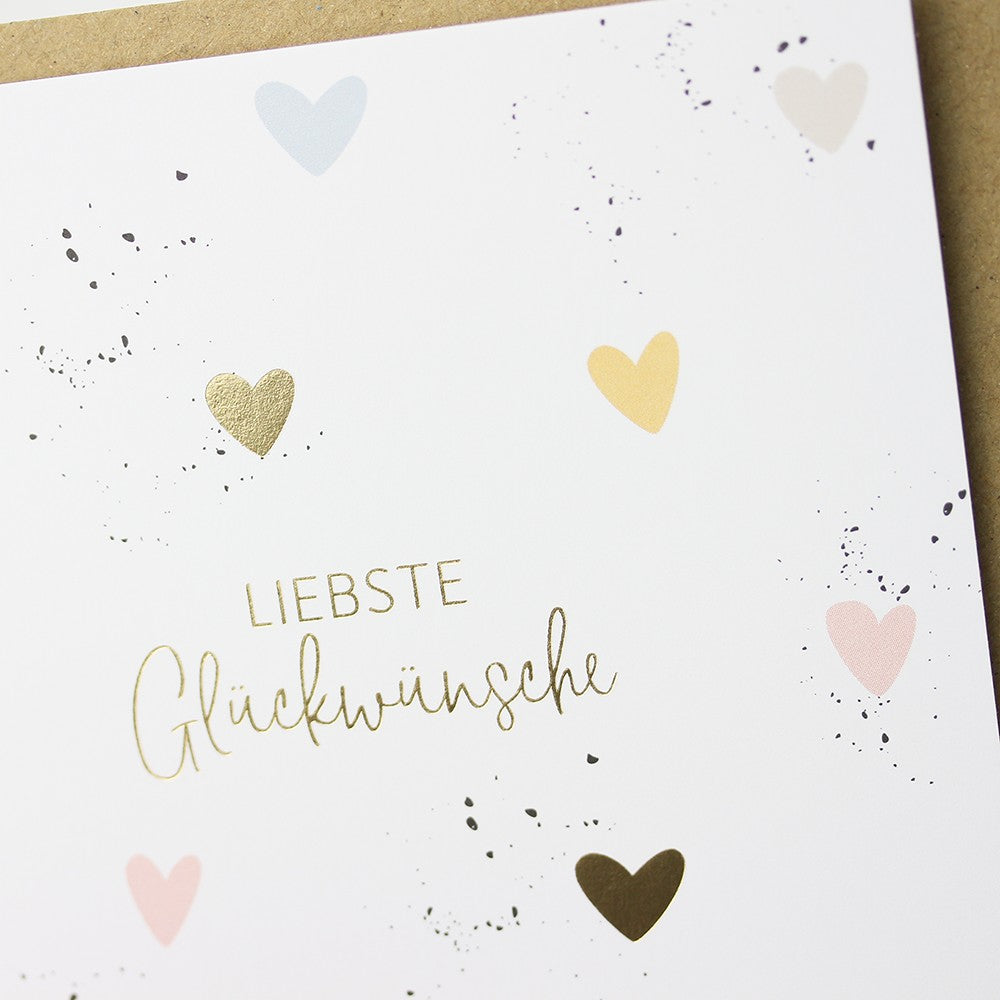 Doppelkarte Liebste Glückwünsche 115x115mm Glückwunsch