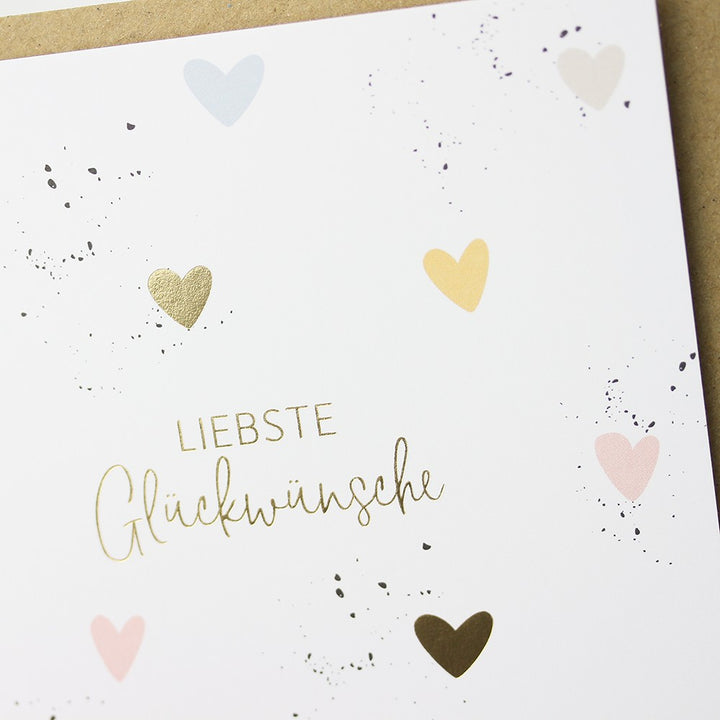 Doppelkarte Liebste Glückwünsche 115x115mm Glückwunsch