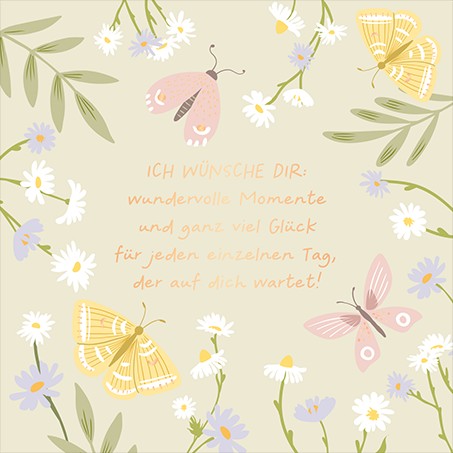 QuadrART Doppelkarte Wundervolle Momente Glück 115x115mm Geburtstagskarte