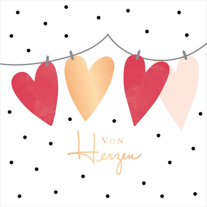 QuadrART Doppelkarte Von Herzen 115x115mm Grußkarte
