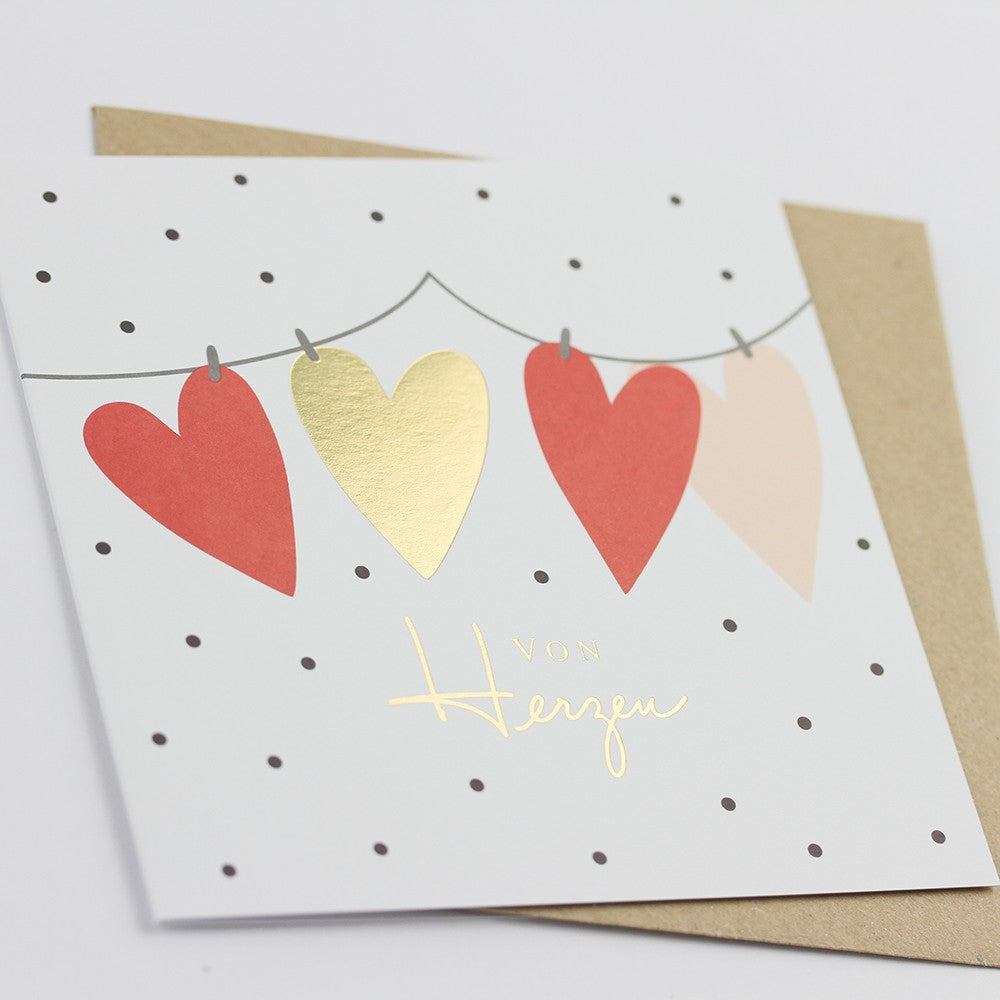 Doppelkarte Von Herzen 115x115mm Glückwunschkarte