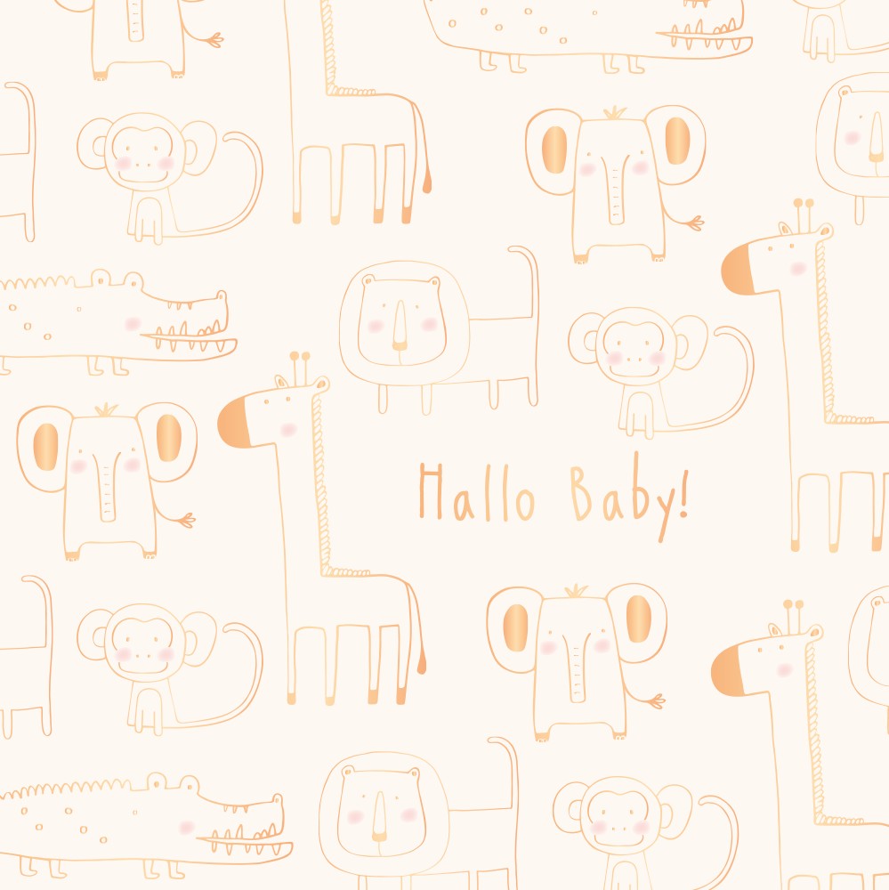  QuadrART Doppelkarte Hallo Baby 115x115mm Karte zur Geburt