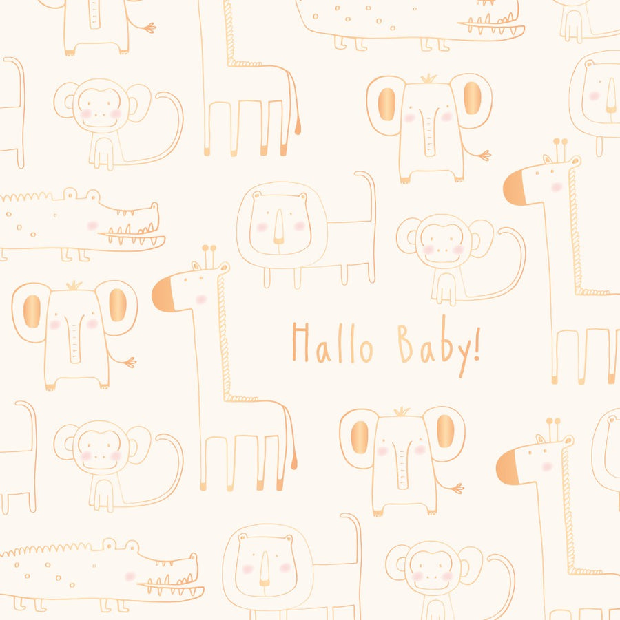  QuadrART Doppelkarte Hallo Baby 115x115mm Karte zur Geburt