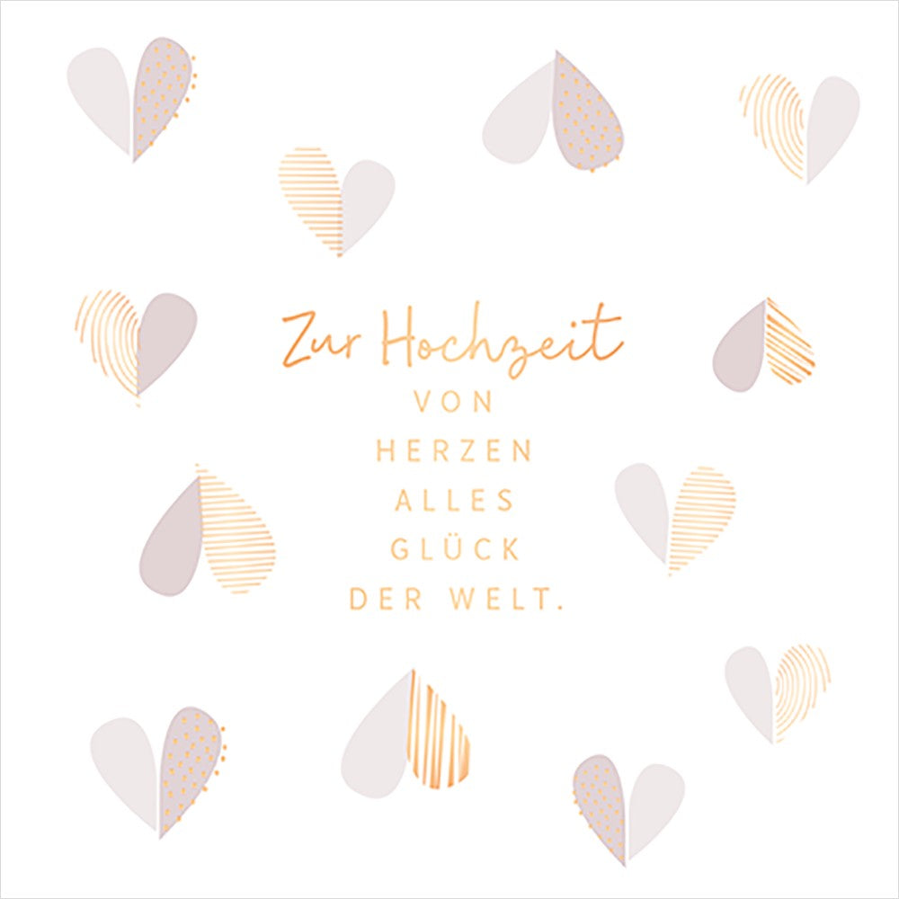 QuadrART Doppelkarte Zur Hochzeit alles Glück der Welt 115x115mm Hochzeitskarte