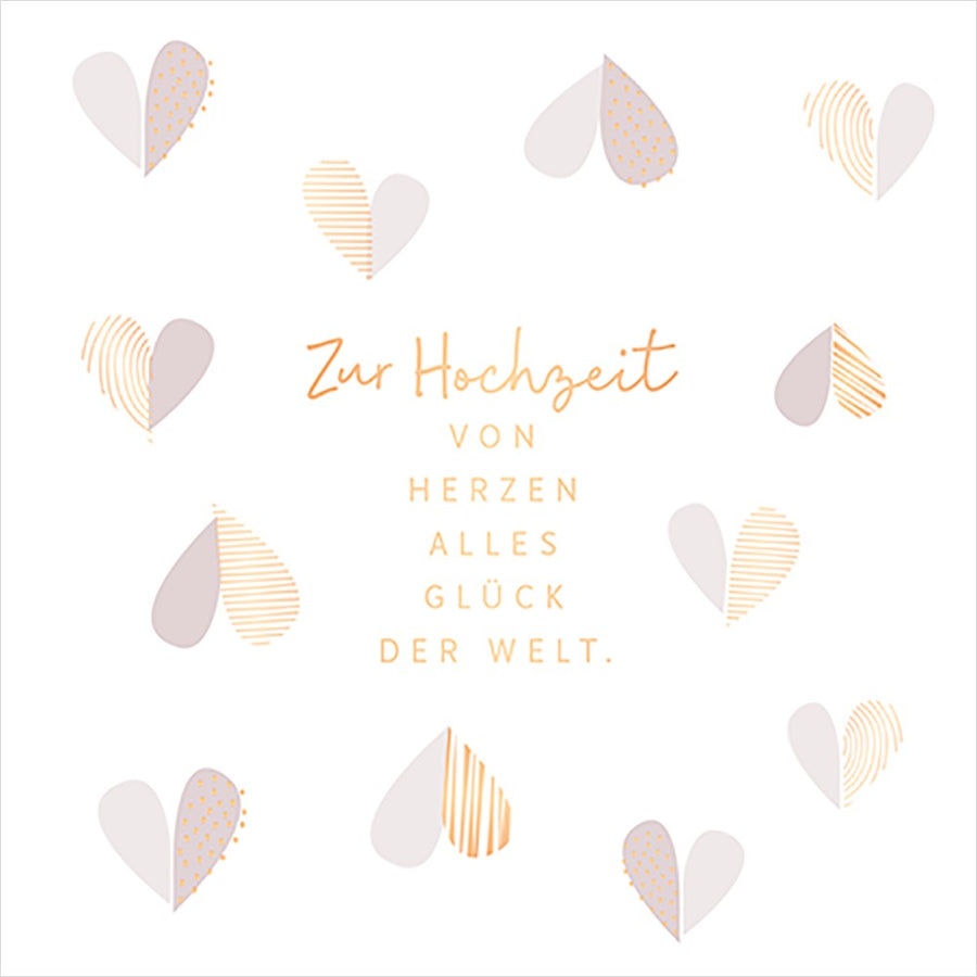 QuadrART Doppelkarte Zur Hochzeit alles Glück der Welt 115x115mm Hochzeitskarte
