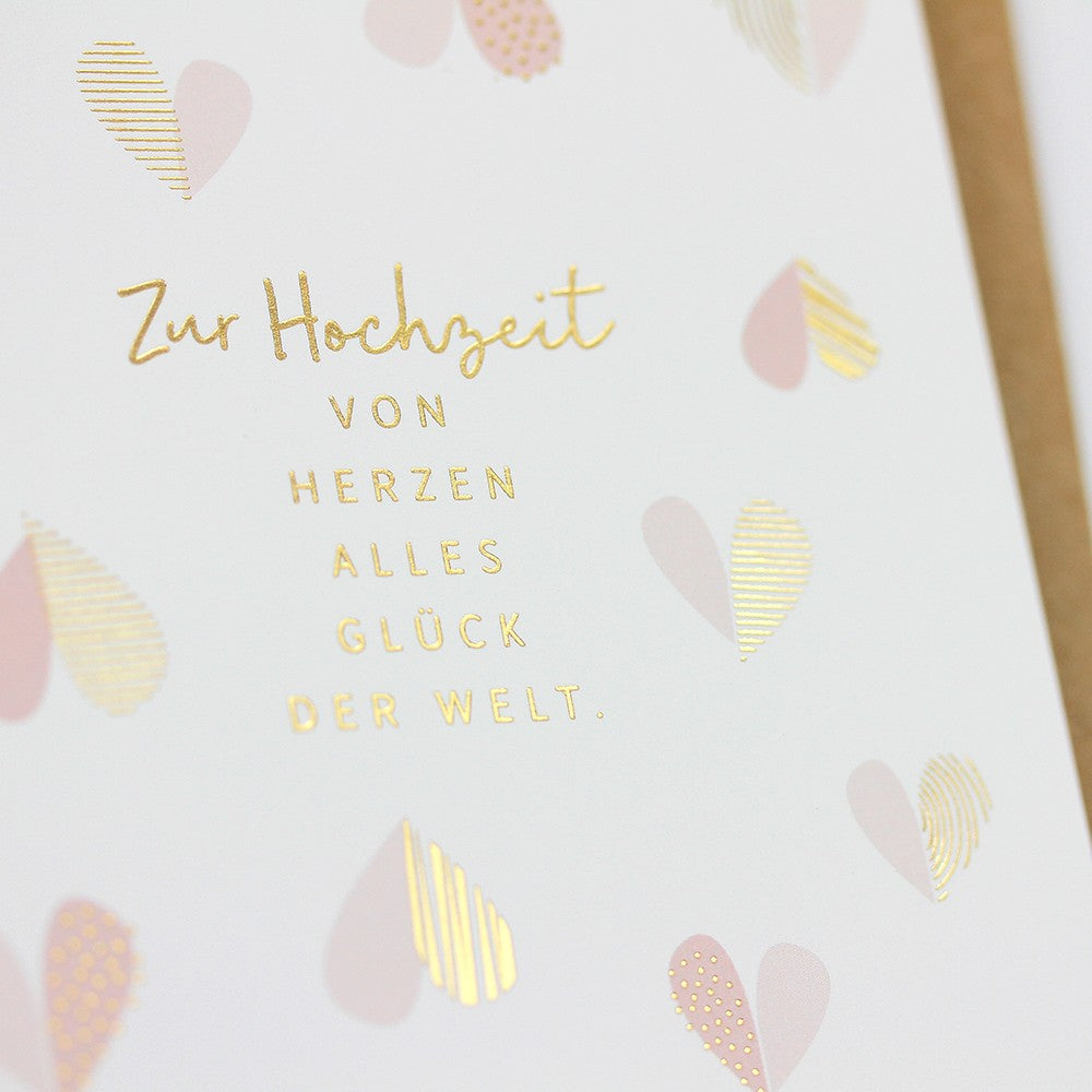 Doppelkarte Zur Hochzeit alles Glück der Welt 115x115mm Hochzeit