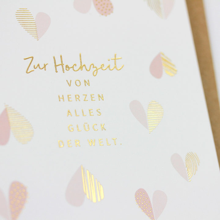 Doppelkarte Zur Hochzeit alles Glück der Welt 115x115mm Hochzeit
