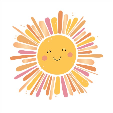 QuadrART Doppelkarte Sonne Motiv 115x115mm fröhliche Grußkarte