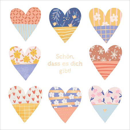 QuadrART Doppelkarte Schön dass es dich gibt 115x115mm Karte