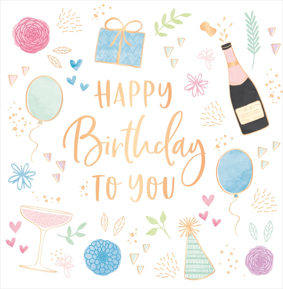 QuadrART Doppelkarte Happy Birthday to you Geburtstagskarte