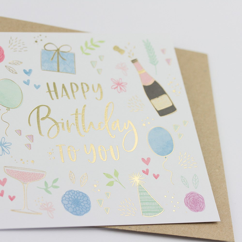 Doppelkarte Happy Birthday to you quadratisch Karte