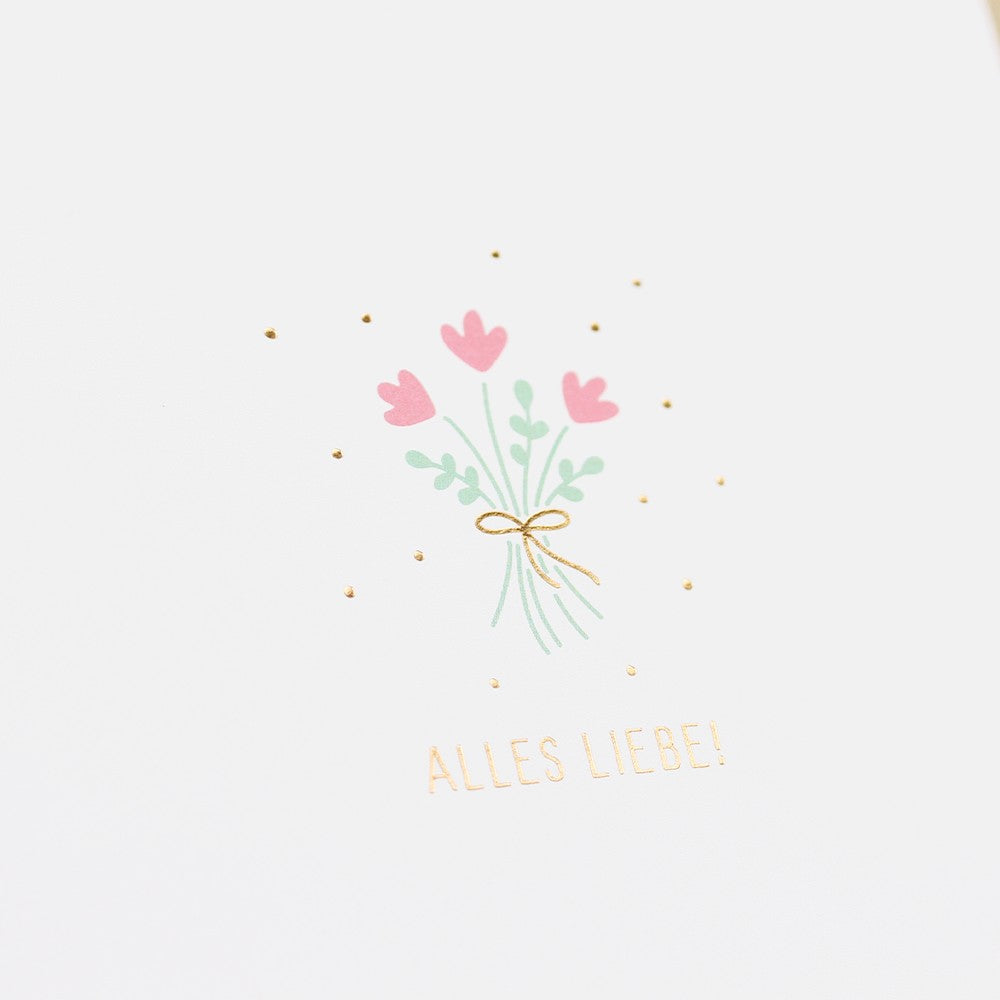 Doppelkarte Alles Liebe quadratisch Karte