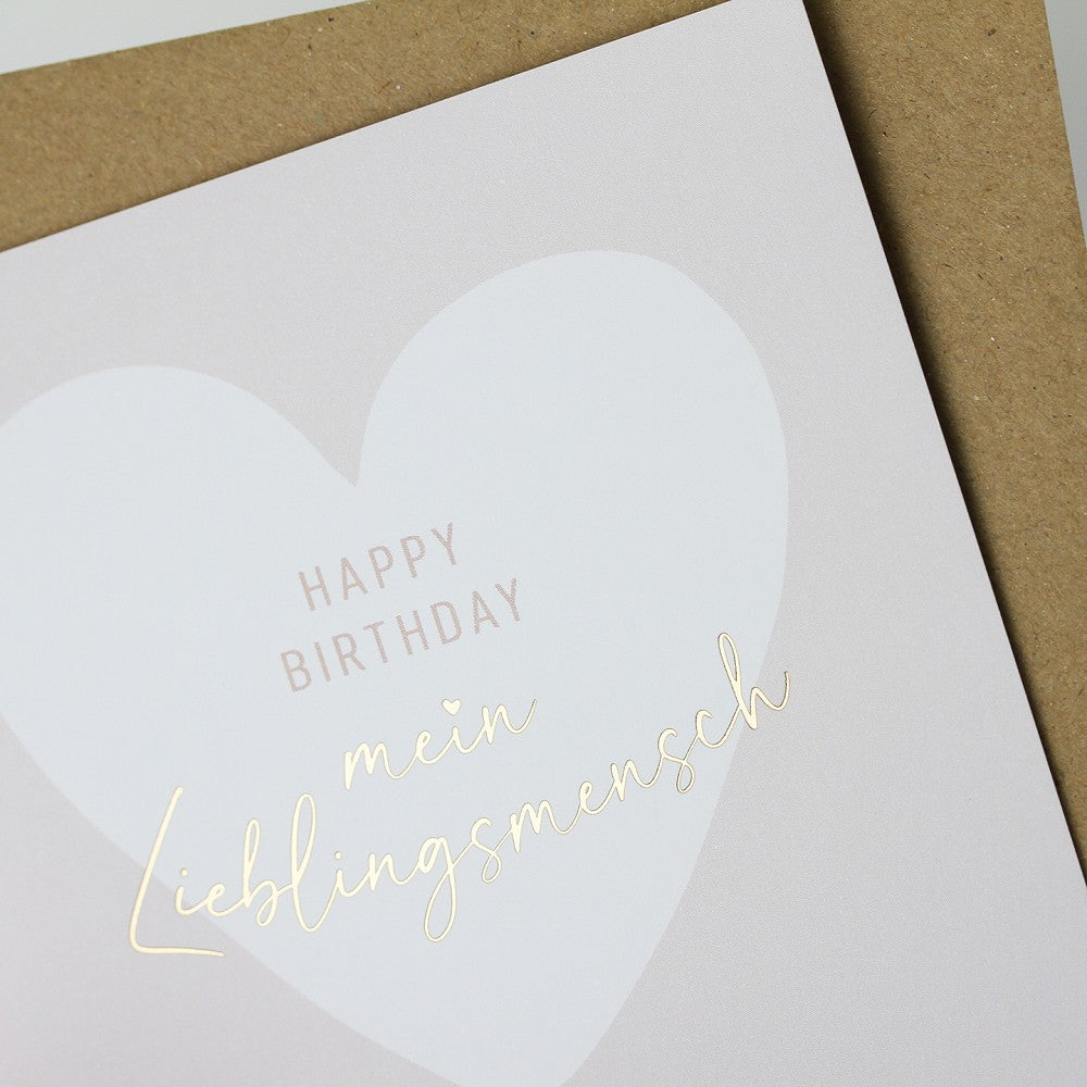 Doppelkarte Happy Birthday mein Lieblingsmensch quadratisch Karte