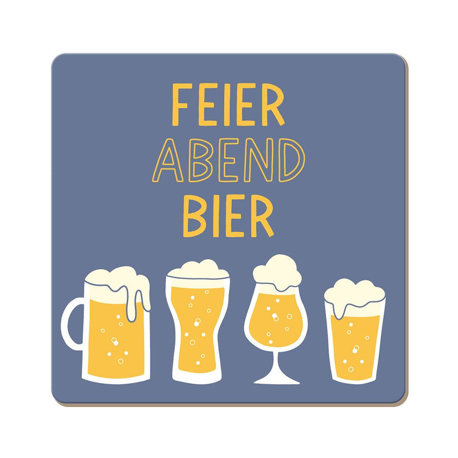 Korkuntersetzer Feierabendbier Grafik Werkstatt quadratisch