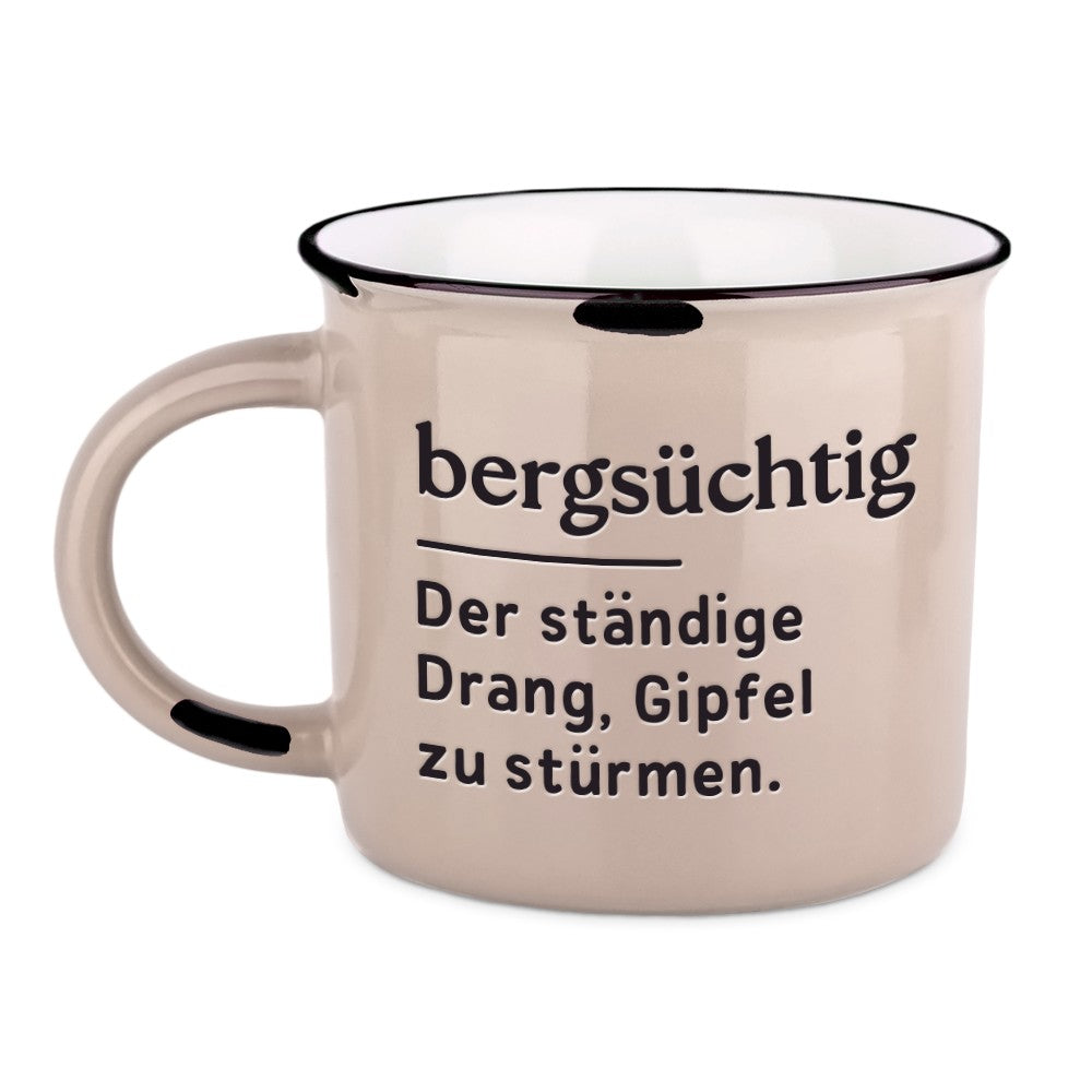 Becher bergsüchtig Vintage Bergglück Geschenk