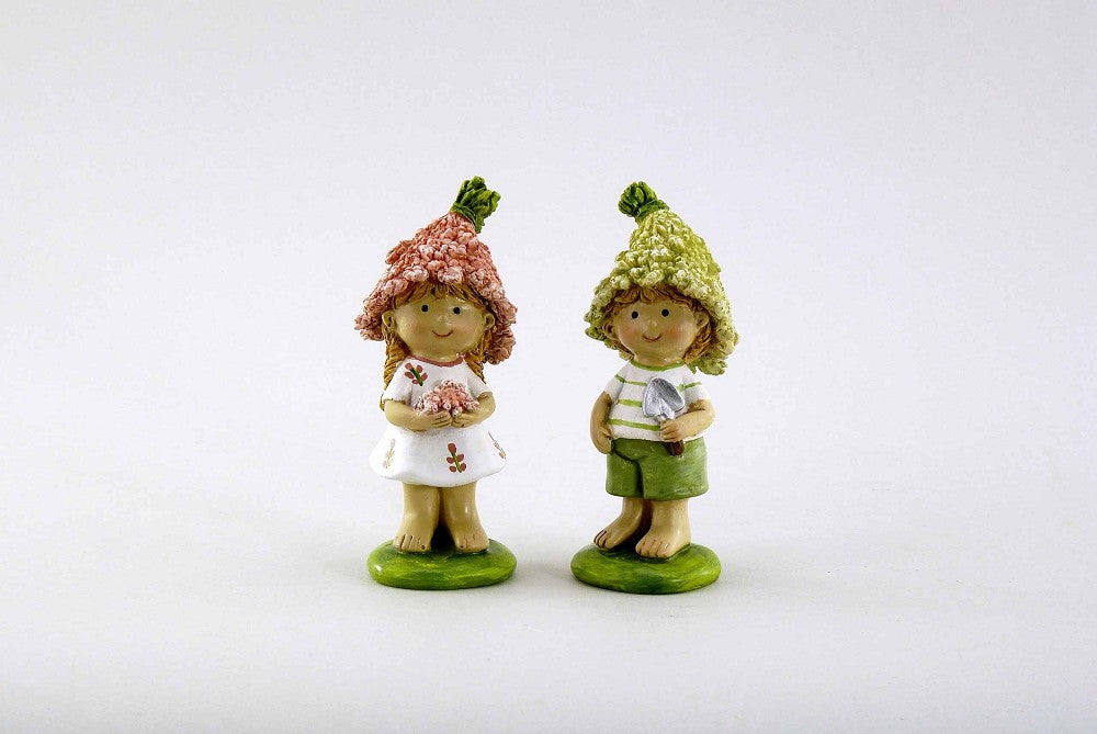 Poly Blütenkind grün rosa weiß 10cm Dekoration