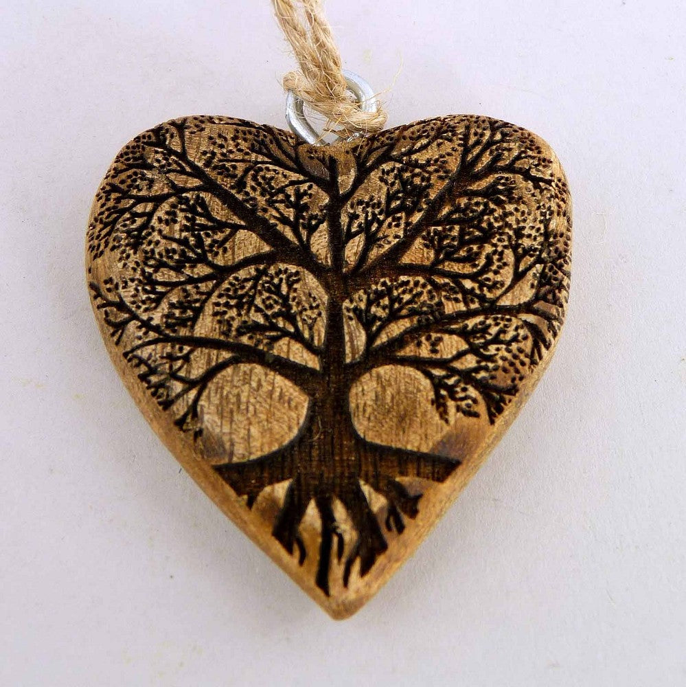 Mangoholz Herz Lebensbaum natur 5cm Dekoration