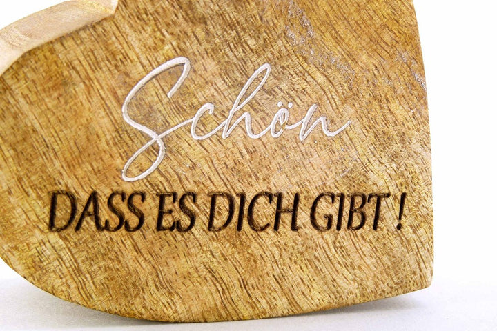 Mangoholz Herz Schön dass es dich gibt 10cm