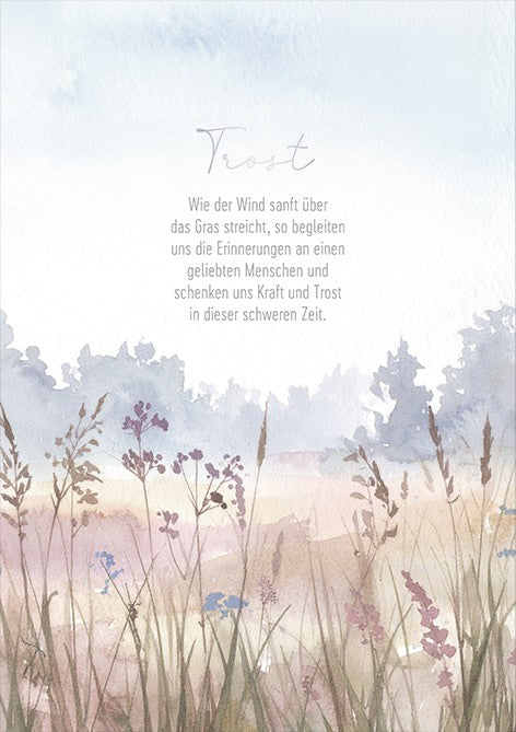 Classic Line Doppelkarte Trost Alufin Satingloss Silber