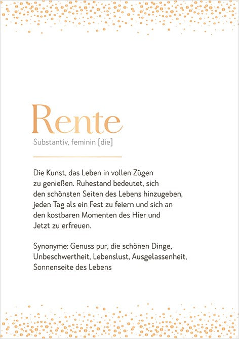 Classic Line Doppelkarte Rente Ruhestand Karte