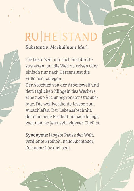 Classic Line Doppelkarte Ruhestand Karte