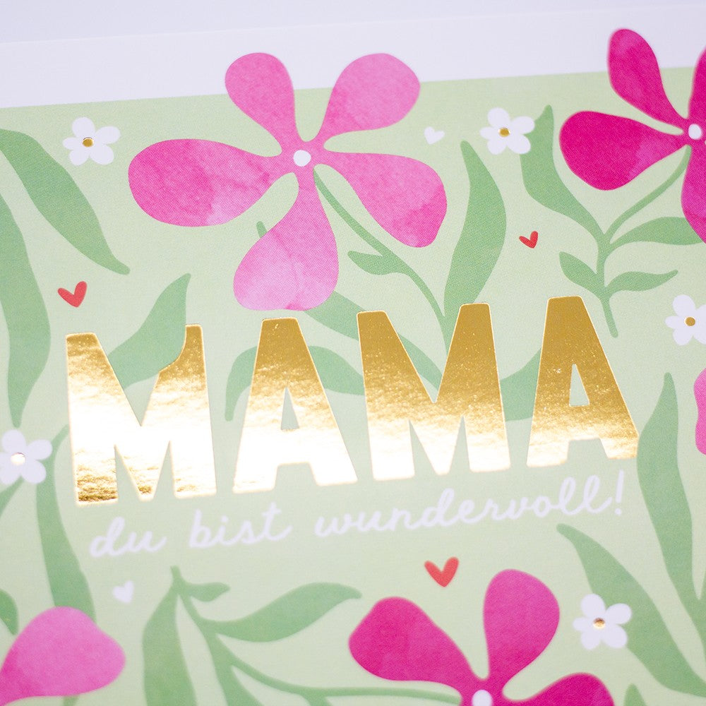 Doppelkarte Muttertag Mama du bist wundervoll Classic Line