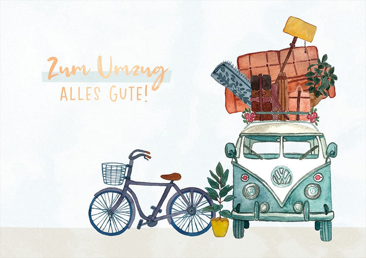 Classic Line Doppelkarte Umzug alles Gute