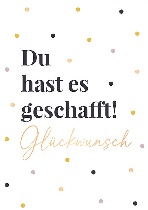 Classic Line Doppelkarte Prüfung Glückwunsch