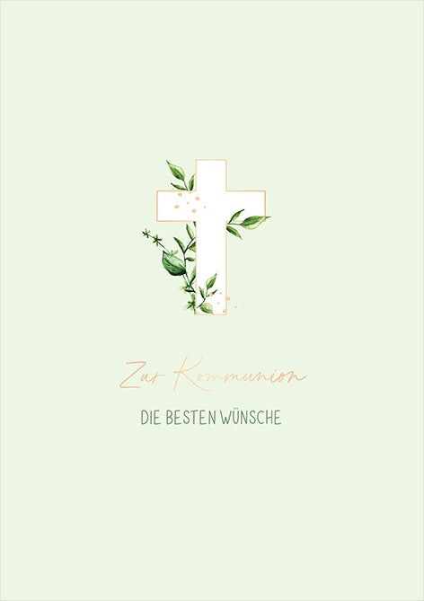 Classic Line Doppelkarte Kommunion beste Wünsche