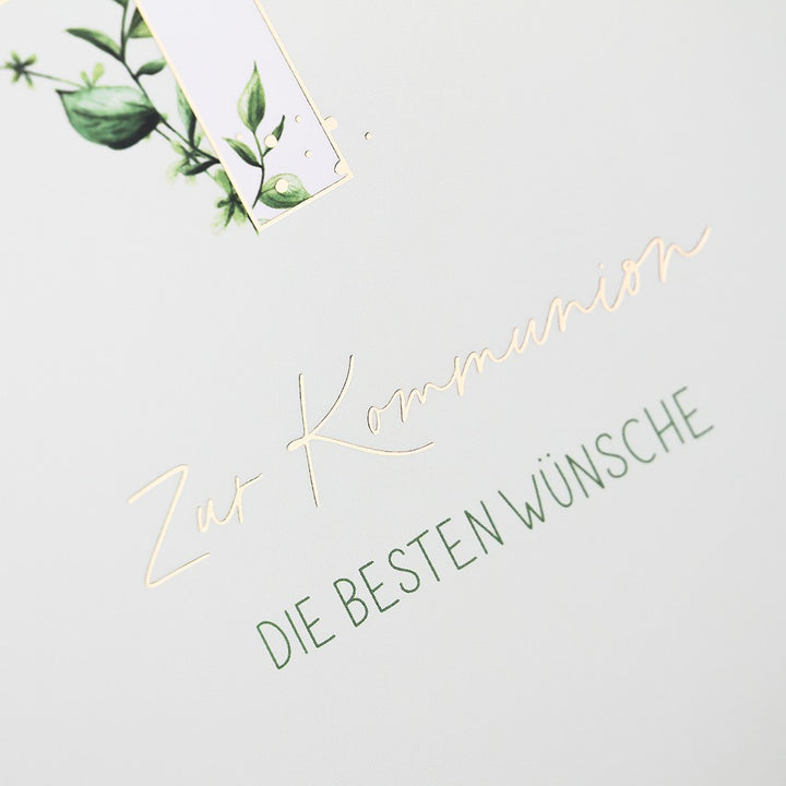 Doppelkarte Kommunion beste Wünsche Classic Line Hochformat