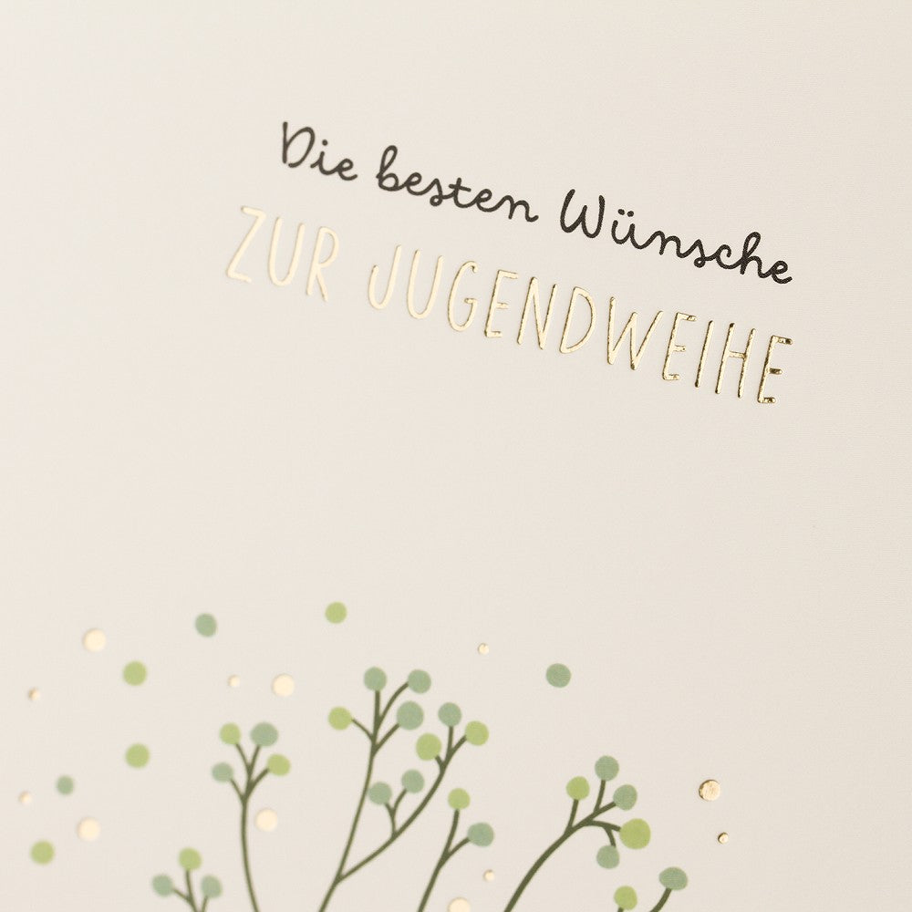 Doppelkarte Jugendweihe beste Wünsche Classic Line Hochformat