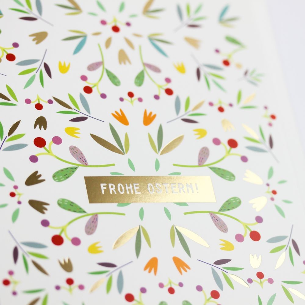 Doppelkarte Ostern Frohe Ostern Classic Line Hochformat