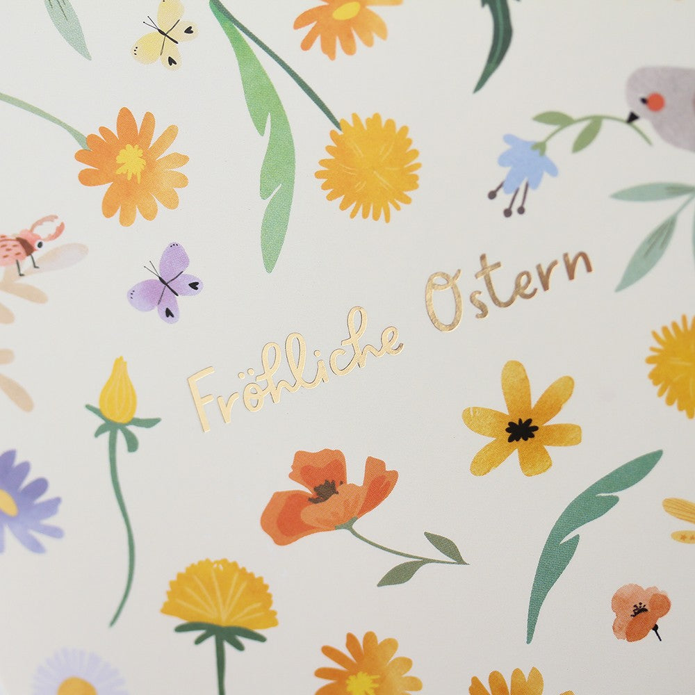 Doppelkarte Ostern Fröhliche Ostern Classic Line Hochformat