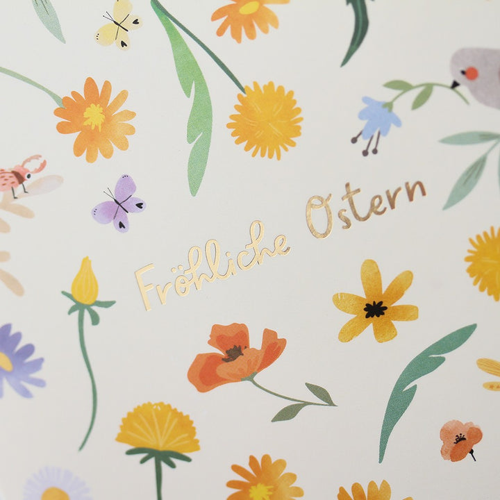 Doppelkarte Ostern Fröhliche Ostern Classic Line Hochformat