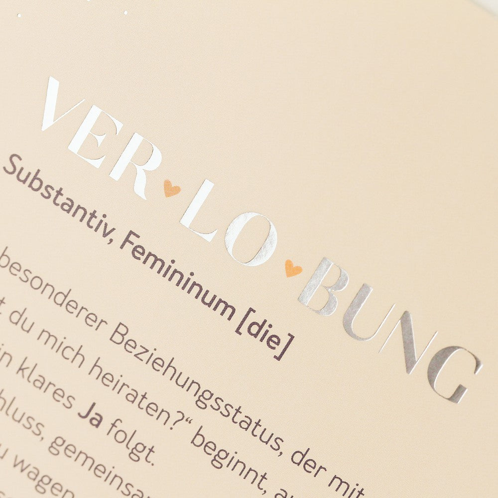 Doppelkarte Verlobung Classic Line Hochformat