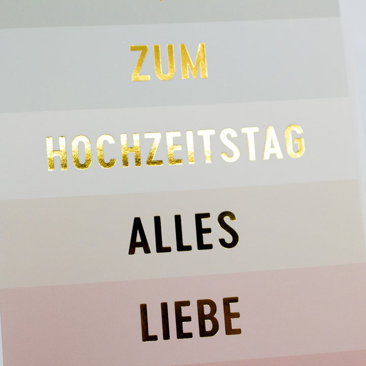 Doppelkarte Hochzeitstag alles Liebe Classic Line Hochformat