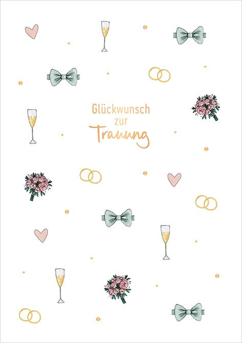 Classic Line Doppelkarte Trauung Glückwunsch