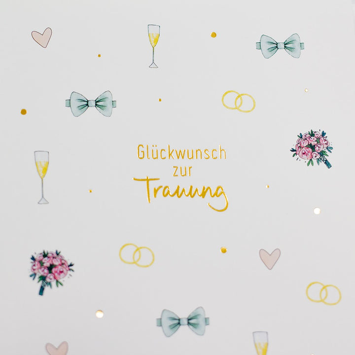 Doppelkarte Trauung Classic Line Hochformat