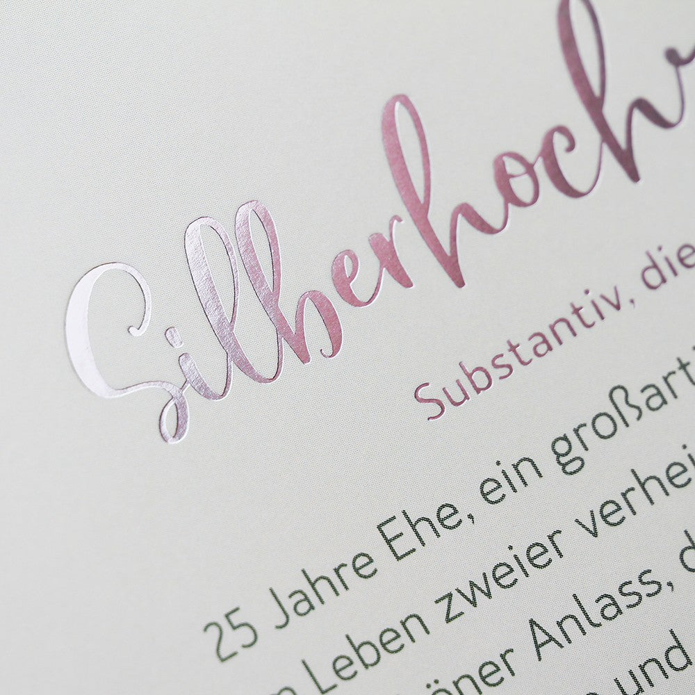Doppelkarte Silberhochzeit Classic Line Hochformat