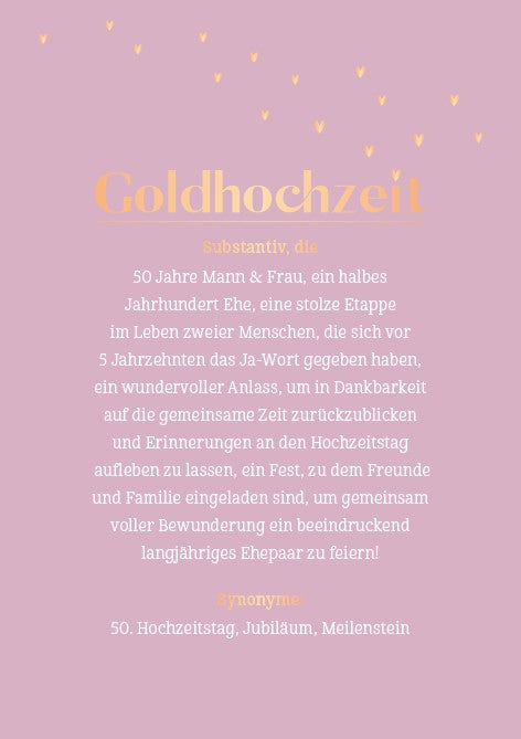 Classic Line Doppelkarte Goldhochzeit Karte